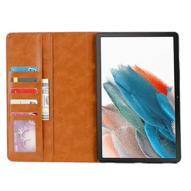 SKALO Samsung Tab A8 10.5 (2021/2022) PU-nahkainen Lompakkokotelo - Ruskea