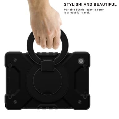 SKALO Samsung Tab A8 10.5 (2021/2022) Extra Shock Resistant Armor Rengas kuori olkahihnalla - Musta