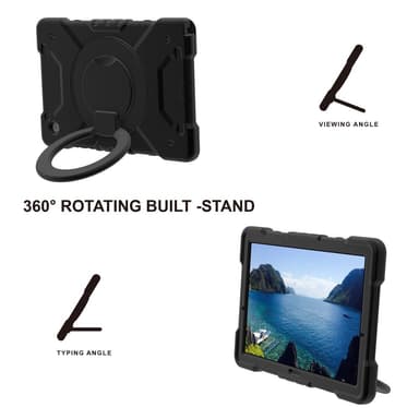 SKALO Samsung Tab A8 10.5 (2021/2022) Extra Shock Resistant Armor Rengas kuori olkahihnalla - Musta