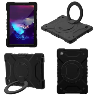 SKALO Samsung Tab A8 10.5 (2021/2022) Extra Shock Resistant Armor Rengas kuori olkahihnalla - Musta