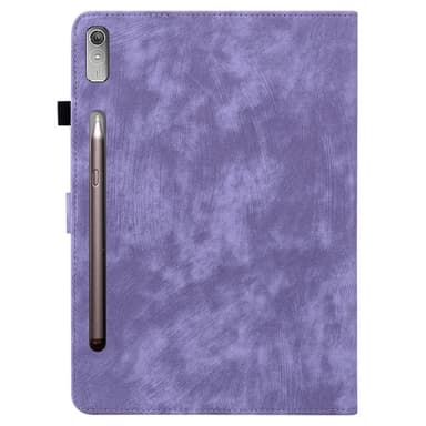 SKALO Lenovo Tab P12 Cute Tiger PU-nahkainen Lompakkokotelo - Violetti