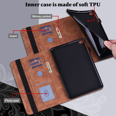 SKALO Samsung Tab S8 Mandala Suojakotelo - Ruskea