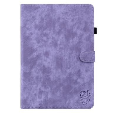 SKALO Lenovo Tab P12 Cute Tiger PU-nahkainen Lompakkokotelo - Violetti