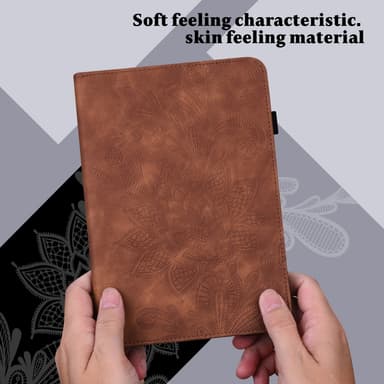SKALO Samsung Tab S8 Mandala Suojakotelo - Ruskea