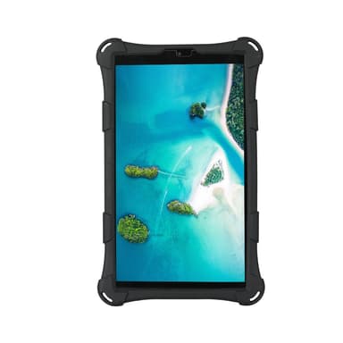 SKALO Samsung Tab A7 Lite Shock Resistant Armor Silicone Kuori olkahihnalla - Musta
