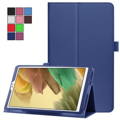 SKALO Samsung Tab A7 Lite Duofold Litchi Suojakotelo - Tummansininen