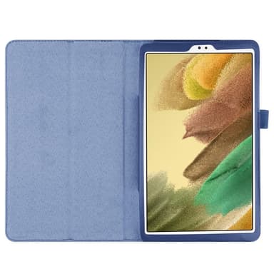 SKALO Samsung Tab A7 Lite Duofold Litchi Suojakotelo - Tummansininen