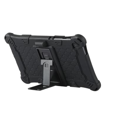 SKALO Samsung Tab A7 Lite Shock Resistant Armor Silicone Kuori olkahihnalla - Musta