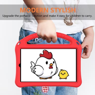 SKALO Lenovo Tab M9 Lapsikuori kahvalla ja jalustalla - Punainen