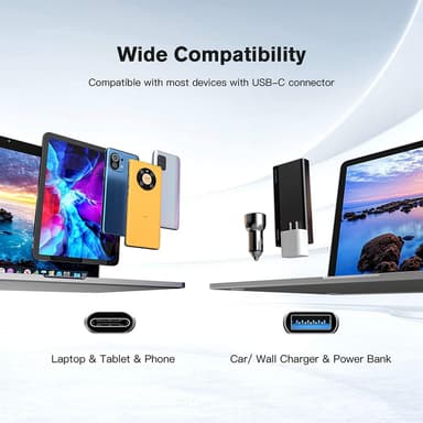 NÖRDIC Flat Adapter USB3.2 Gen1 USB-C - A 5Gbps 3A