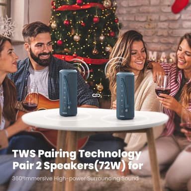 Bluetooth-kaiutin 36 W kannettava kaiutin stereoäänipohjalla, Bluetooth 5.3 langaton IP7x vedenpitävä kaiutin sininen