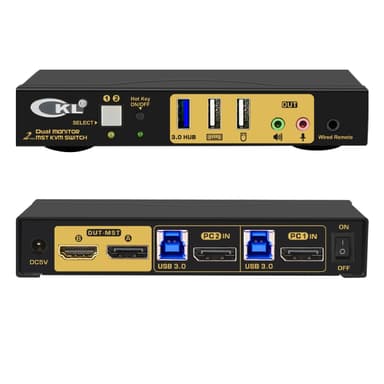 NÖRDIC KVM-kytkin 2x2 kaksoisnäyttö 1x näyttöportti 1x HDMI 4K60Hz