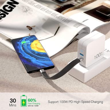 NÖRDIC Flat Adapter USB3.2 Gen2 USB-C - C 10Gbps 5A 100W
