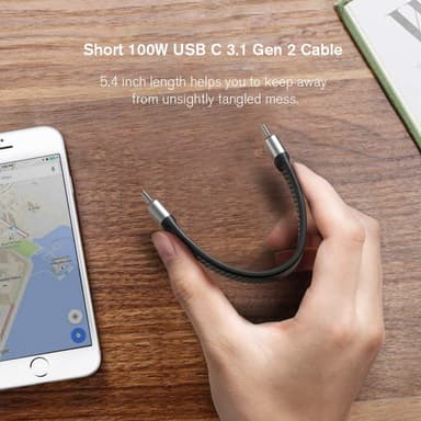 NÖRDIC Flat Adapter USB3.2 Gen2 USB-C - C 10Gbps 5A 100W