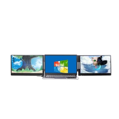 NÖRDIC Dual kannettava 14"" näyttö tietokone ja matkapuhelin, USB-C / USB-A-liitäntä, FHD 1080P IPS, Windows/MacOS/PS/XBOX/Android