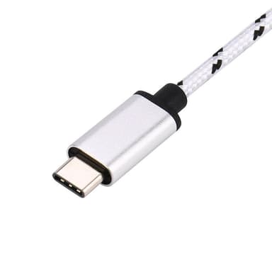 NÖRDIC USB-A OTG–USBC 3.1 Gen 1 -sovitin, alumiinia, 15 cm, hopea
