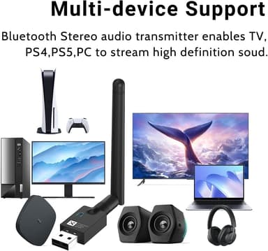 NÖRDIC USB-A Bluetooth 5.2 Qualcomm aptX adaptiivinen aptX LL aptX HD 24-bittinen 96 khz