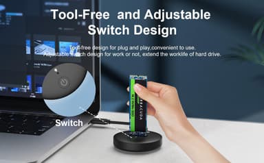 Maiwo USB-C 3.2 telakointiasema NVMe M.2 SSD 10Gbps:lle