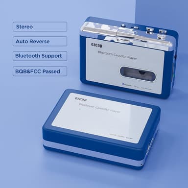 EZCAP Bluetooth-kasettisoitin, Walkman-nauhasoitin 3,5 mm:n ulostulolla ja kuulokkeet
