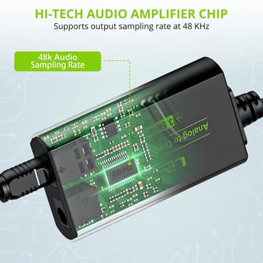 NÖRDIC 48kHz DAC analogia-digitaalimuunnin 3,5mm SPDIF Toslinkiin