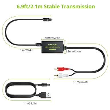 NÖRDIC 192kHz DAC digitaali-analogimuunnin SPDIF Toslink analogiseen stereo RCA L/R