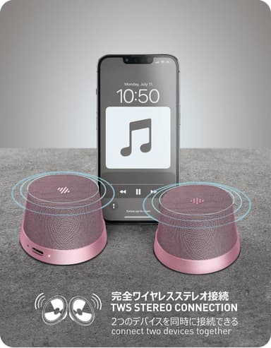 NÖRDIC Bluetooth 5.3 kaiutin magneetilla 3W IPX6 pinkki
