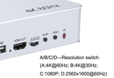 NÖRDIC KVM Switch 4xPC - 1xHDMI 4K 60Hz Quad Multi-Viewer, 4xUSB-A