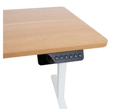 Työpöytä ERGO 1-moottorilla 120x60xH73-121cm, valkoinen/tammi