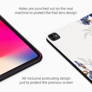 iPad Pro 11 (2024) Kotelo Kukka Kuvio Kääntö Jalusta Nahka Älykäs Tablettikotelo