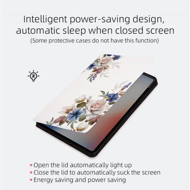 iPad Pro 11 (2024) Kotelo Kukka Kuvio Kääntö Jalusta Nahka Älykäs Tablettikotelo
