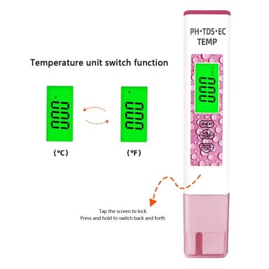 4-in-1-testi vedenlaadulle PH TDS EC TEMP -testikynä
