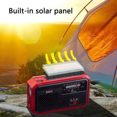 AM FM-radio aurinkoenergian lataus käsikampi taskulamppu PowerBank
