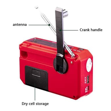 AM FM-radio aurinkoenergian lataus käsikampi taskulamppu PowerBank