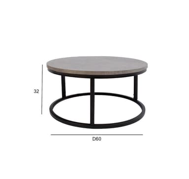 Sohvapöytä BRITE D60xH32cm, harmaa