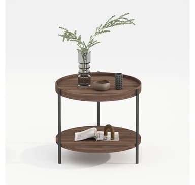 Sohvapöytä CINDY D50xH45cm, melamiini vaalea pähkinä