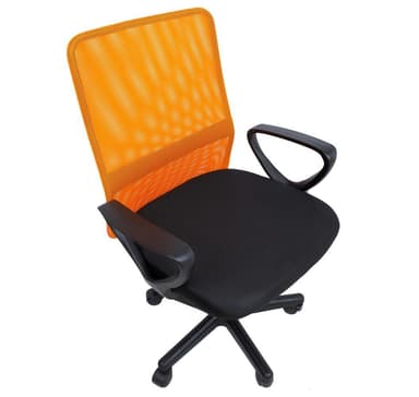 Työyuoli BELINDA 59x56xH86,5-98,5cm, musta / oranssi