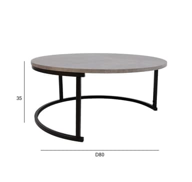 Sohvapöytä BRITU D80xH35cm, harmaa