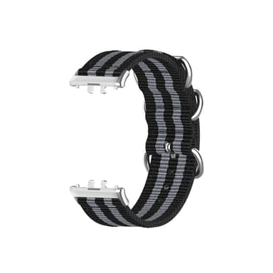 Samsung Fit3 SM-R390 Nylon Canvas -ranneke Musta + harmaa