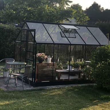 Lykke Kasvihuone Hybrid 6,2m2, musta