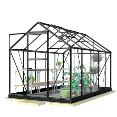 Lykke Kasvihuone Hybrid 6,2m2, musta