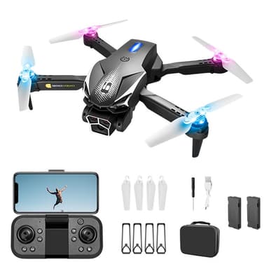 LU600 RC Drone HD-kameran kahdella akulla Nelipuolinen esteiden välttäminen