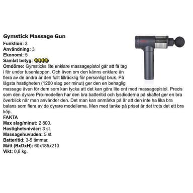 Gymstick Hierontapistooli, Massage Gun (Lihashuoltovasara)