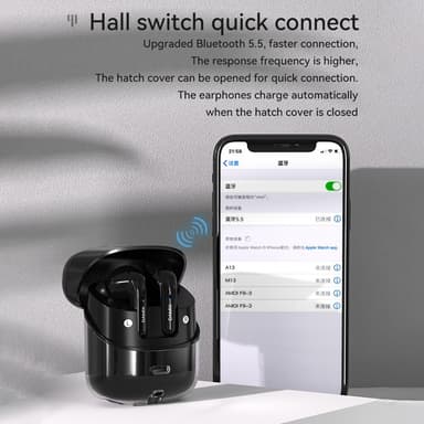Langattomat Bluetooth-kuulokkeet 4kpl! melua vaimentavat kuulokkeet - musta