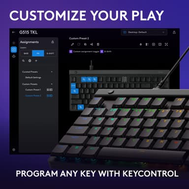 Logitech G G515 TKL pelinäppäimistö (tactiili, musta)