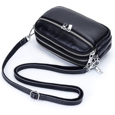 Uusi naisten kolmivetoketjuinen Crossbody laukku Musta