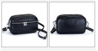 Uusi naisten kolmivetoketjuinen Crossbody laukku Musta