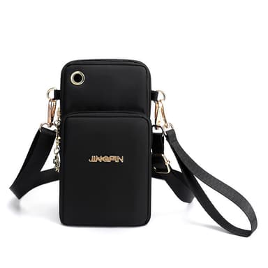 Monitoiminen Crossbody-puhelinlaukku Musta