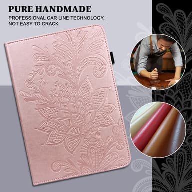 SKALO iPad 10.2 Mandala Suojakotelo - Ruusukulta