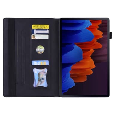 SKALO Samsung Tab S8 Ultra PU-nahkainen lompakkokotelo, jossa on kynäosasto - Musta