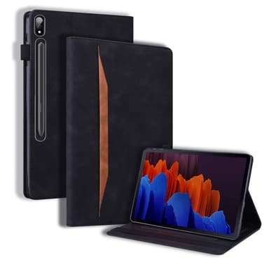 SKALO Samsung Tab S8 Ultra PU-nahkainen lompakkokotelo, jossa on kynäosasto - Musta